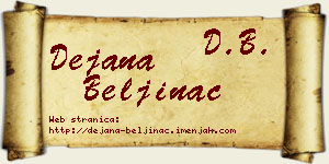 Dejana Beljinac vizit kartica